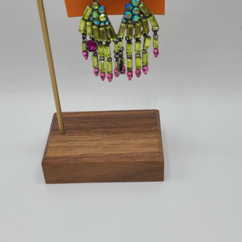 Betsey Johnson Green Witches Skeleton Hands Drop Earrings NWT!  NEW! - Picture 6 of 7